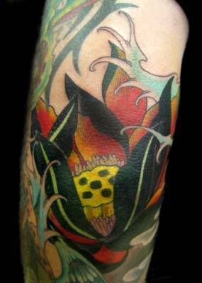 Trippy Flower Tattoo