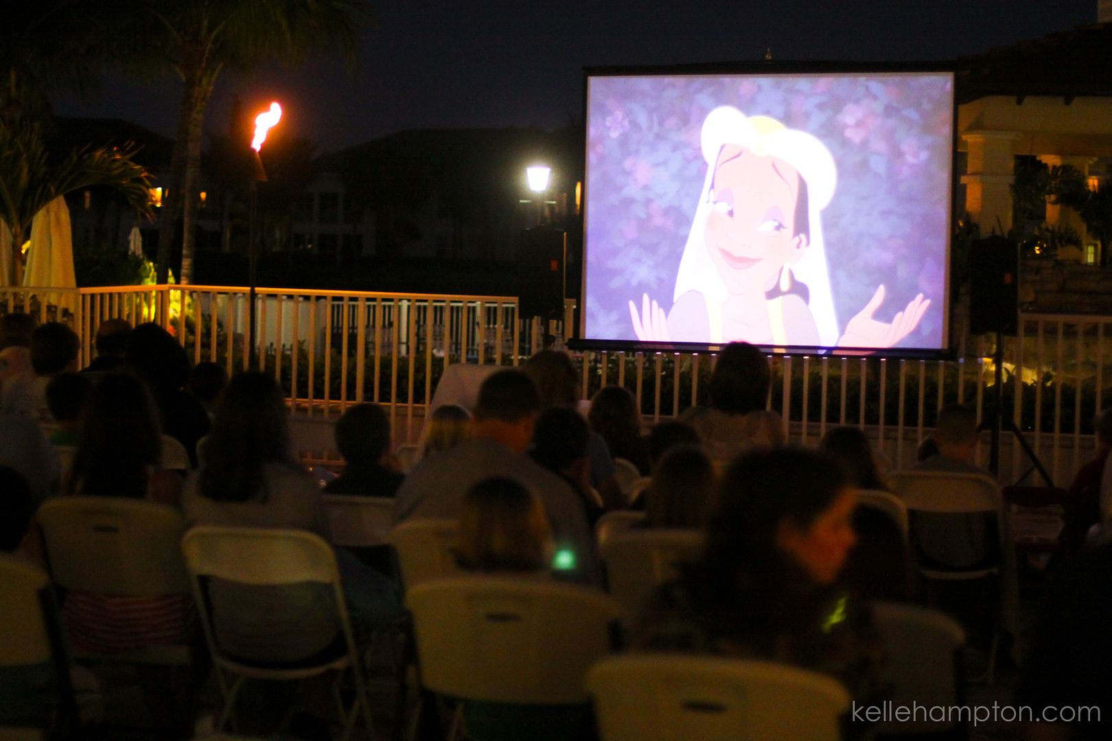 tiki torches night