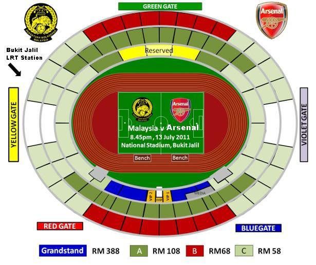 Malaysia vs Arsenal – Arsenal Asia Tour 2011 | Gvishnu.