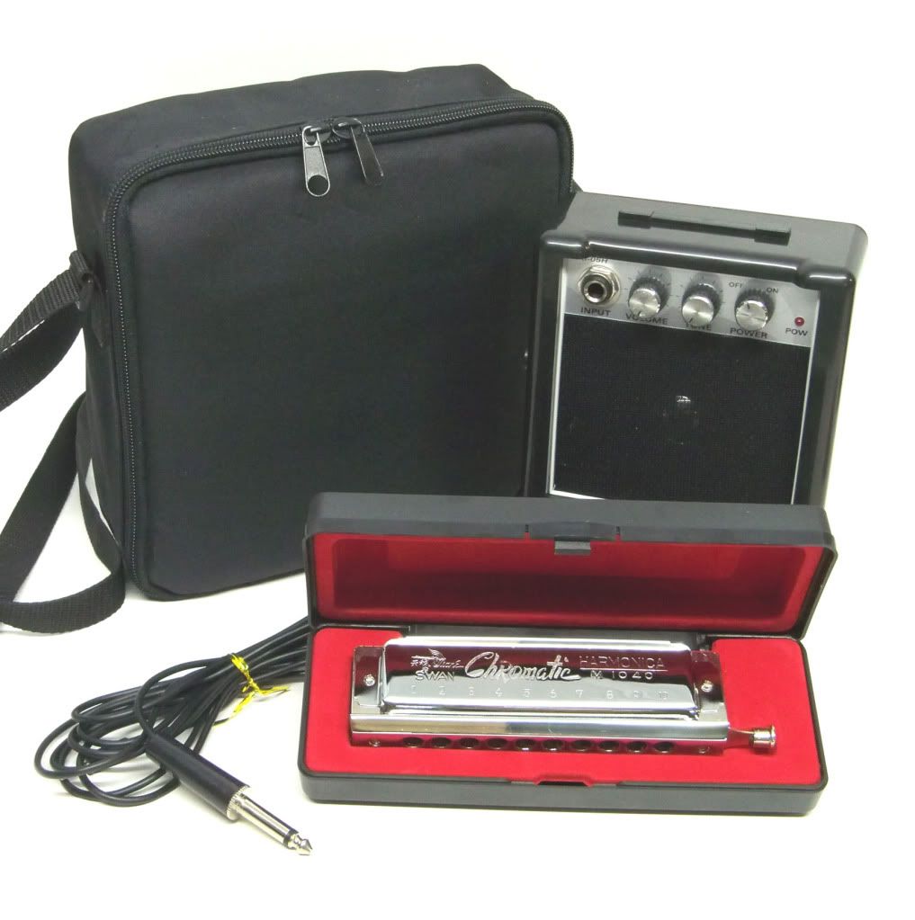 Harmonica Swan Electric Chromatic 10 Hole with Busker Amp eBay