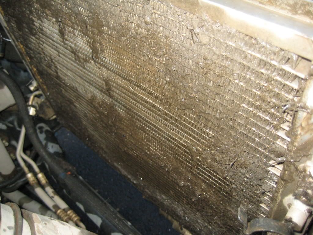 Mud clogged radiator