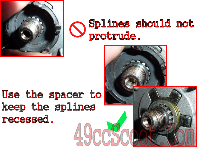 spacers used on drive boss or crank splines
