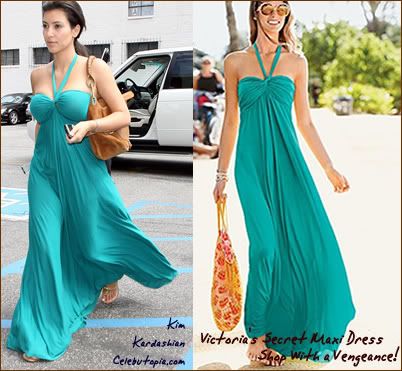 Kim Kardashian's Teal Maxi Dress