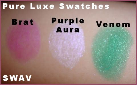 Pure Luxe Eye Shadow Swatches