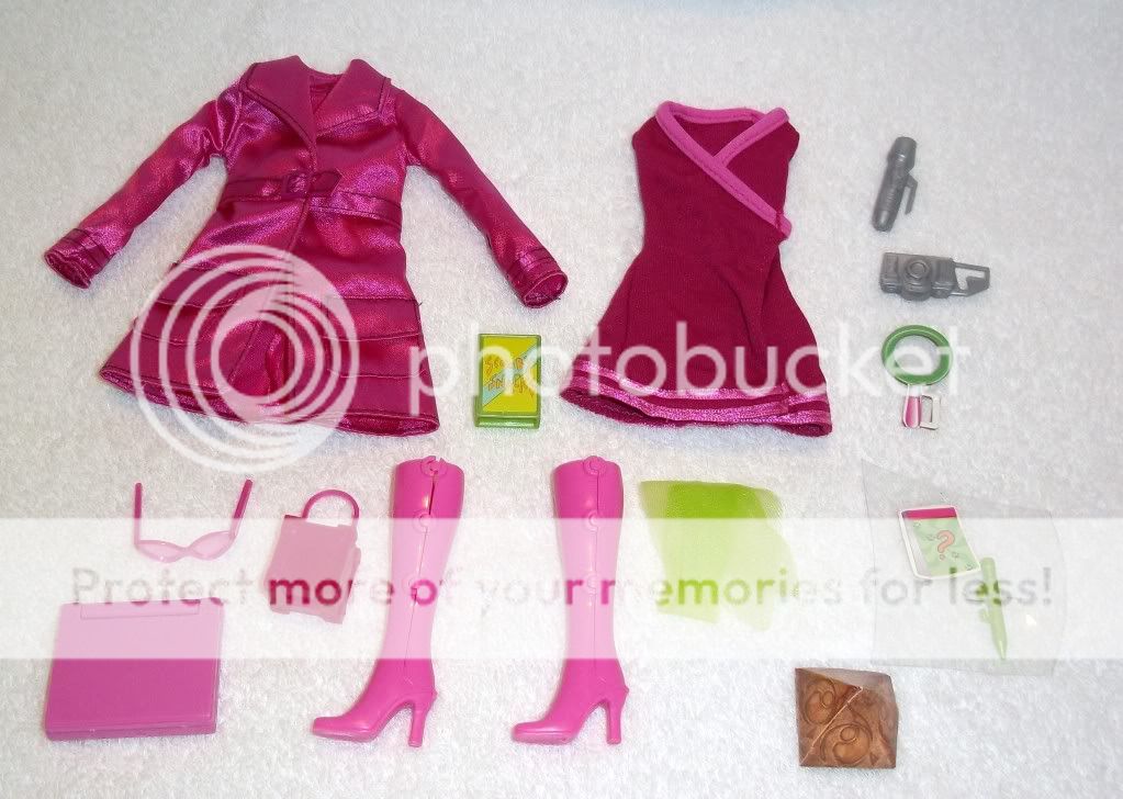 Barbie Ensemble Fashion Only Oobf Belly Button Fuchsia Coat Dress