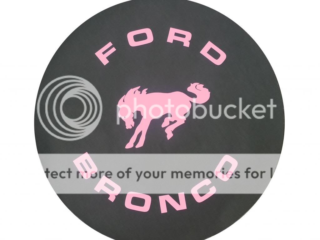 Sparecover® Brawny Series Ford Bronco Hot Pink on Black Denim Vinyl Tire Cover