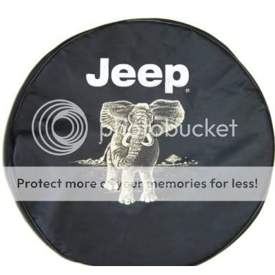 Sparecover® Brawny Series Jeep Logo 30 Elephant Onheavy Black Denim Tire Cover