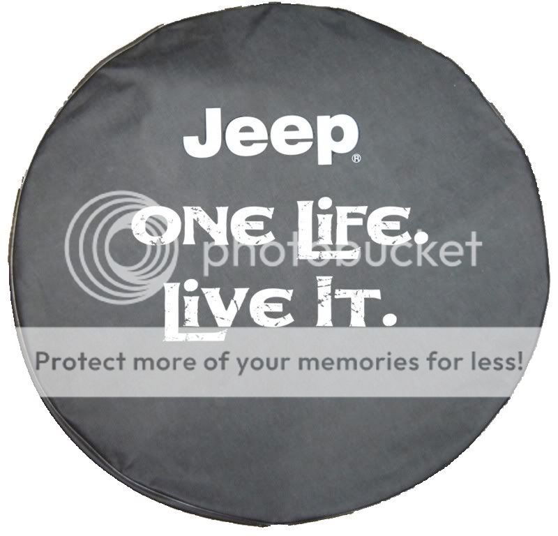 Sparecover® Brawny Series Jeep Logo One Life Live It 30 Black Denim Tire Cover